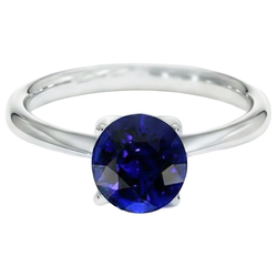 Natural Real ( Not Lab Grown )  Round Sapphire One Stone Ring Design