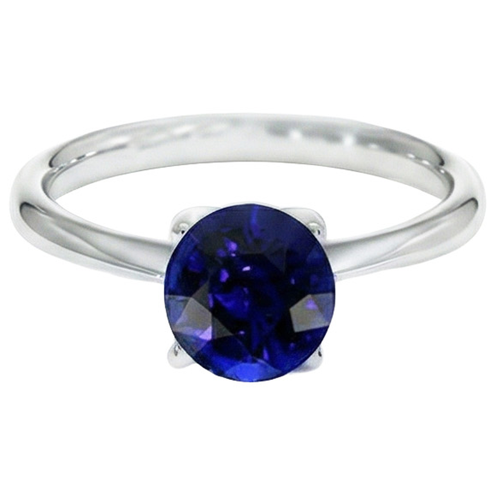 Natural Real ( Not Lab Grown )  Round Sapphire One Stone Ring Design