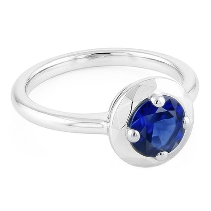 Natural Real ( Not Lab Grown )  Round Solitaire Blue Sapphire Ring 1 Carat 4 Prong Gemstone Jewelry