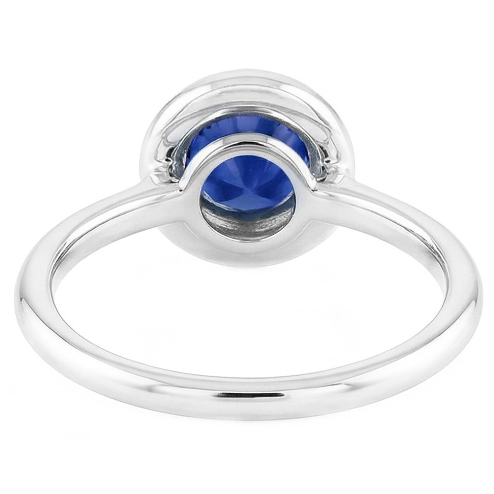 Natural Real ( Not Lab Grown )  Round Solitaire Blue Sapphire Ring 1 Carat 4 Prong Gemstone Jewelry