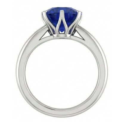 Natural Real ( Not Lab Grown )  Round Solitaire Sapphire Mens Ring 3 Carats White Gold Jewelry