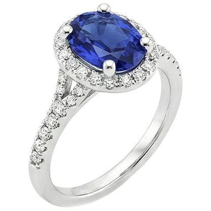 Natural Real ( Not Lab Grown )  Royal Sapphire Engagement Ring