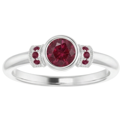 Natural Real ( Not Lab Grown )  Ruby Ring 1 Carat Milgrain Women Bezel Set Jewelry