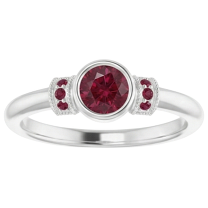 Natural Real ( Not Lab Grown )  Ruby Ring 1 Carat Milgrain Women Bezel Set Jewelry