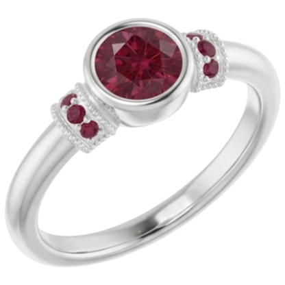 Natural Real ( Not Lab Grown )  Ruby Ring 1 Carat Milgrain Women Bezel Set Jewelry