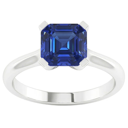 Natural Real ( Not Lab Grown )  Sapphire Asscher Cut Gemstone Engagement Ring