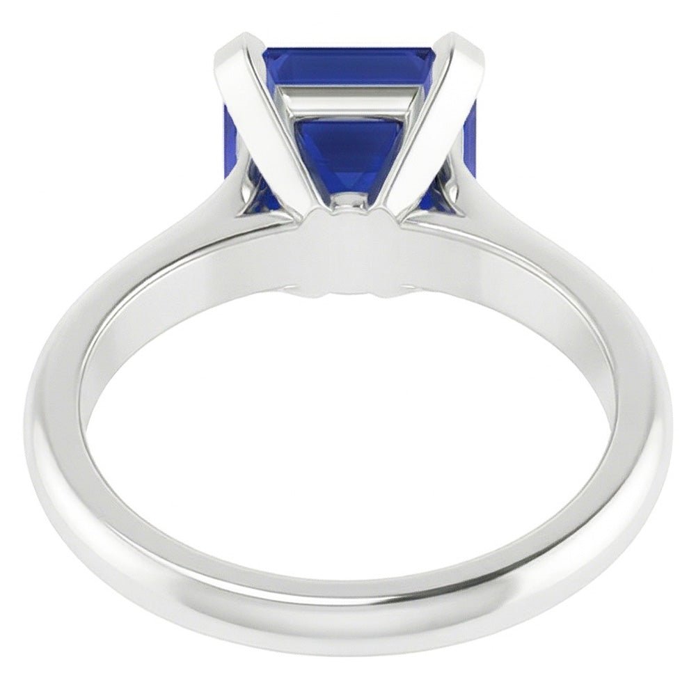 Natural Real ( Not Lab Grown )  Sapphire Asscher Cut Gemstone Engagement Ring