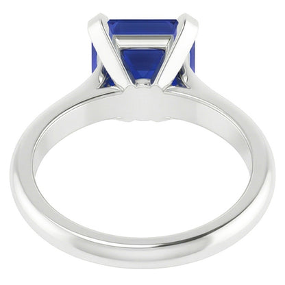 Natural Real ( Not Lab Grown )  Sapphire Asscher Cut Gemstone Engagement Ring