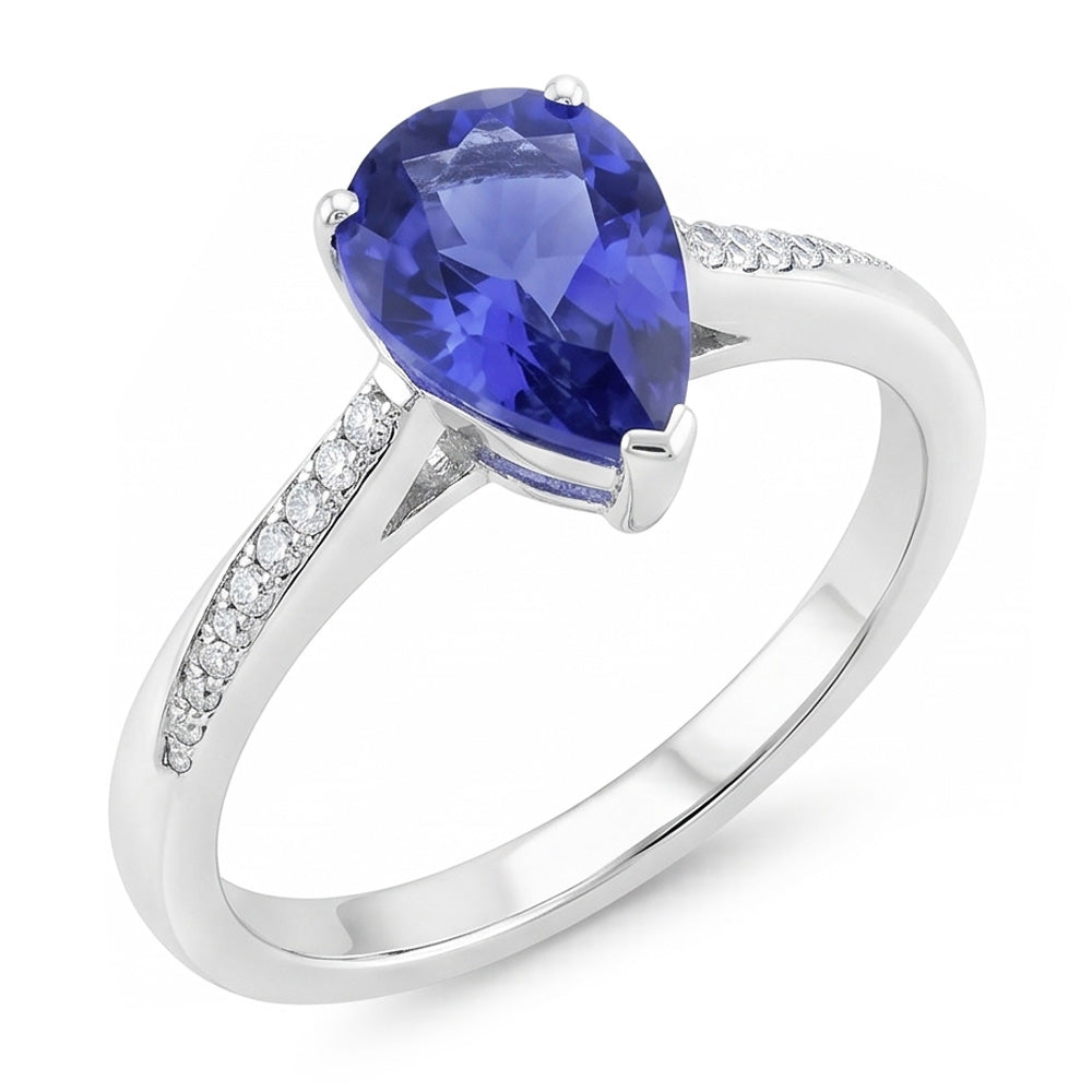 Natural Real ( Not Lab Grown )  Sapphire Diamond Engagement Ring 2.50 Carats