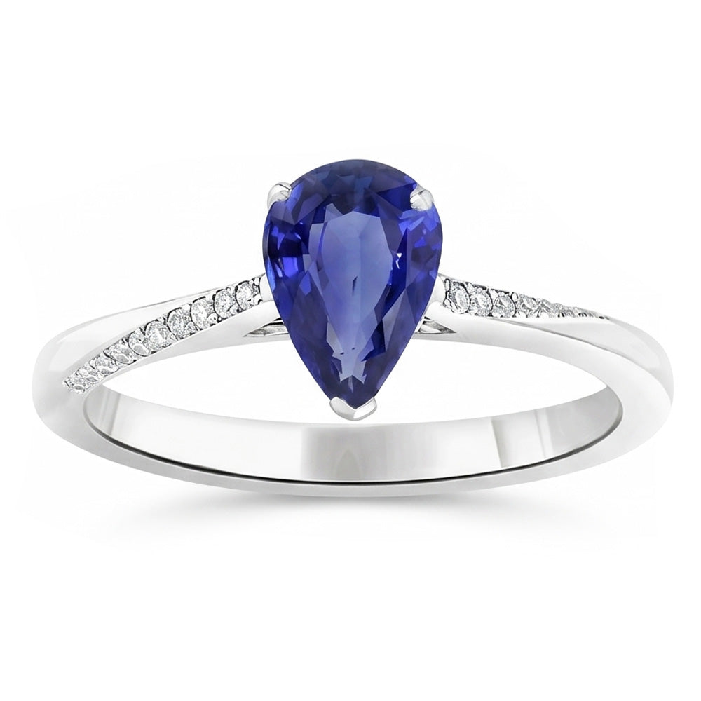 Natural Real ( Not Lab Grown )  Sapphire Diamond Engagement Ring 2.50 Carats