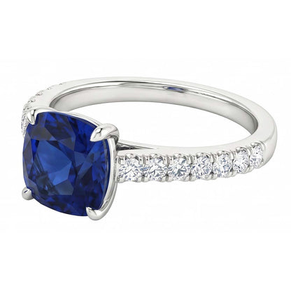 Natural Real ( Not Lab Grown )  Sapphire Engagement Ring Ceylon Blue White Gold Jewelry 2.75 Carats