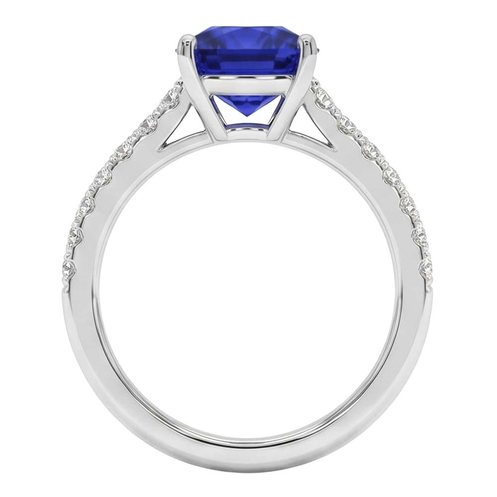 Natural Real ( Not Lab Grown )  Sapphire Engagement Ring Ceylon Blue White Gold Jewelry 2.75 Carats