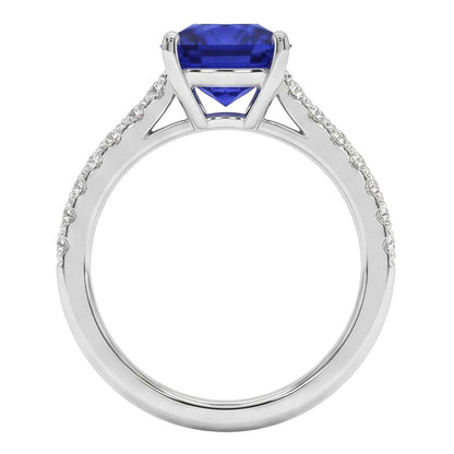 Natural Real ( Not Lab Grown )  Sapphire Engagement Ring Ceylon Blue White Gold Jewelry 2.75 Carats