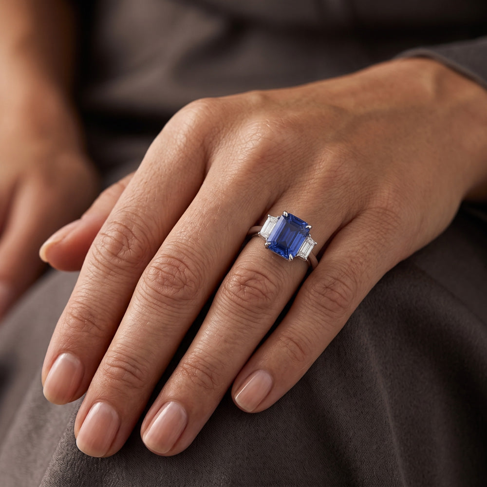 Natural Real ( Not Lab Grown )  Sapphire Engagement Ring