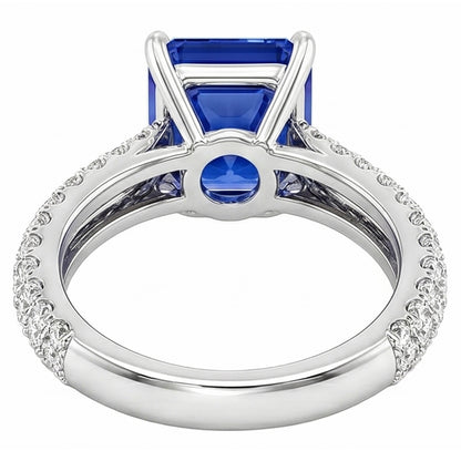 Natural Real ( Not Lab Grown )  Sapphire Jewelry Radiant Cut Gemstone Ring