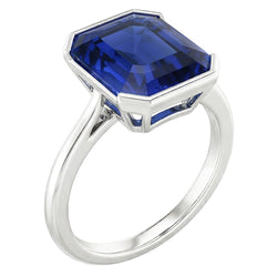 Natural Real ( Not Lab Grown )  Sapphire Royal Blue Ring With Skinny Band