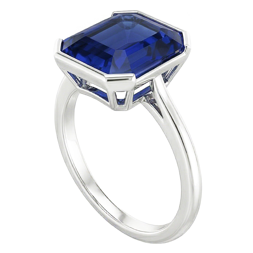 Natural Real ( Not Lab Grown )  Sapphire Royal Blue Ring With Skinny Band