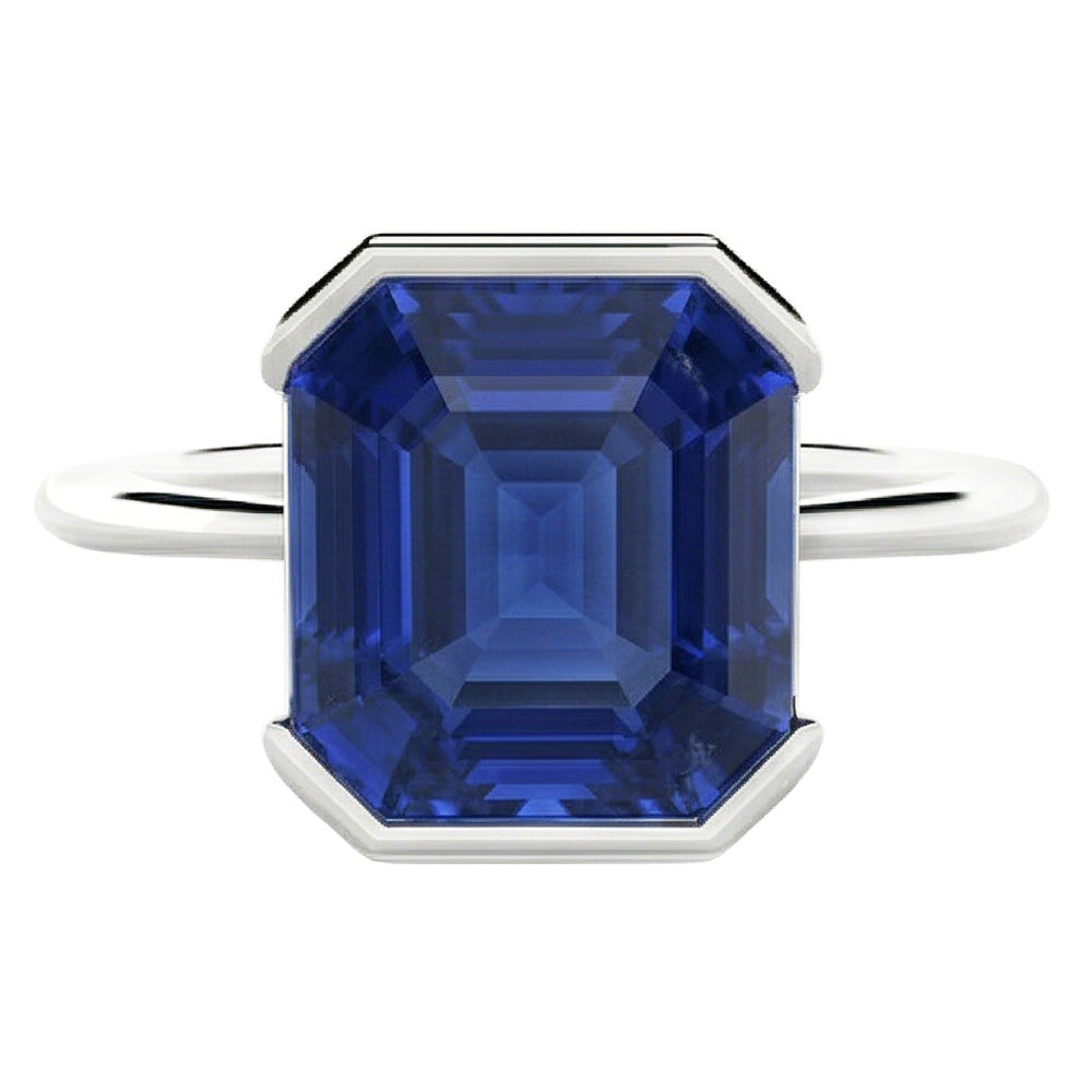 Natural Real ( Not Lab Grown )  Sapphire Royal Blue Ring With Skinny Band