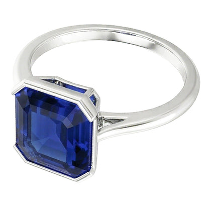 Natural Real ( Not Lab Grown )  Sapphire Royal Blue Ring With Skinny Band