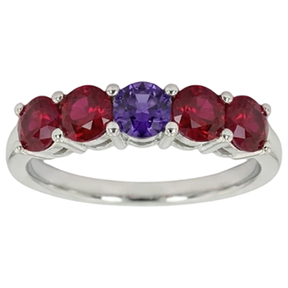 Natural Real ( Not Lab Grown )  Sapphire Ruby Band 1.50 Carats Women Jewelry