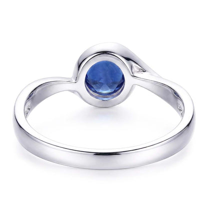 Natural Real ( Not Lab Grown )  Solitaire 1 Carat Sapphire Ring Bypass Style Women Jewelry