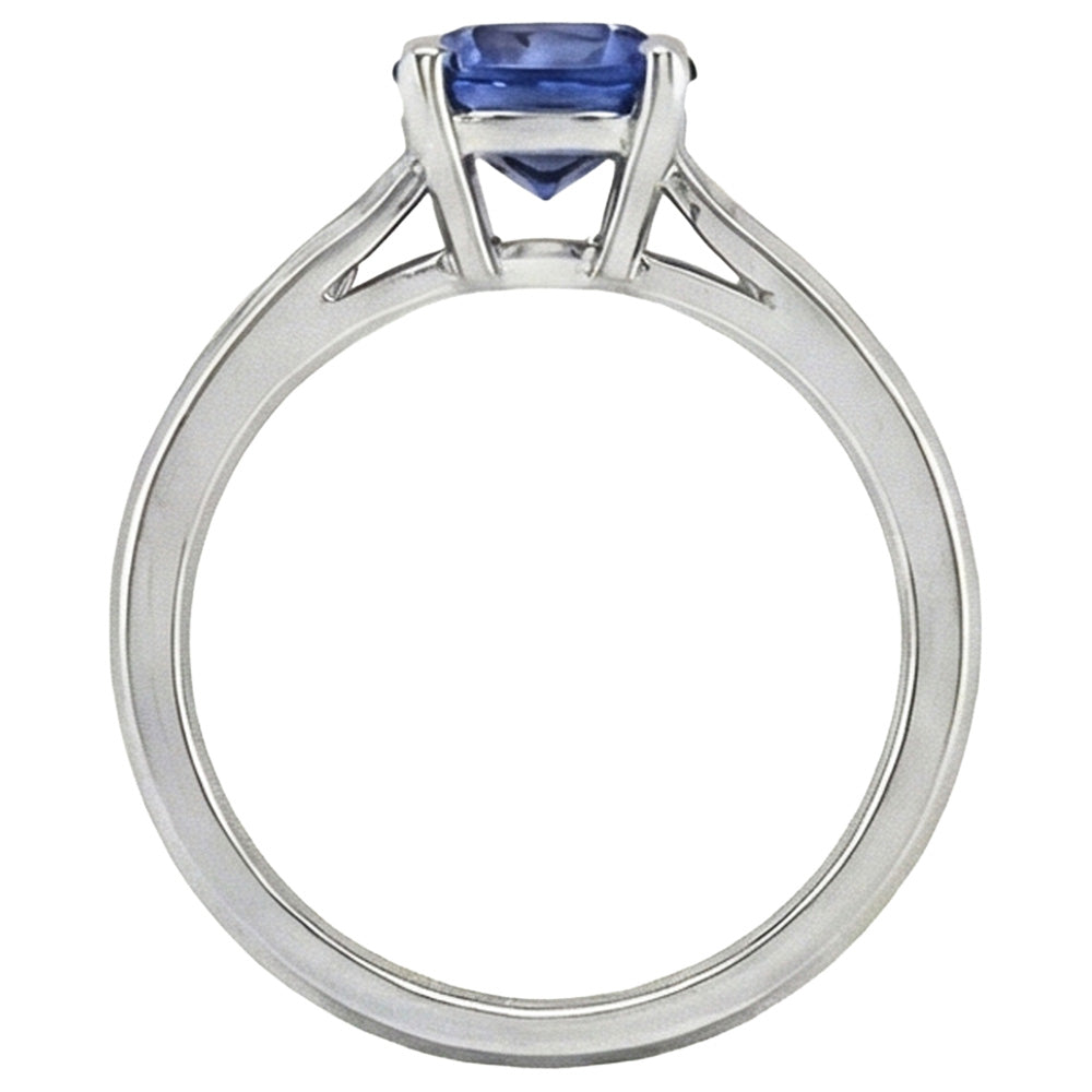 Natural Real ( Not Lab Grown )  Solitaire 3 Carat Ceylon Sapphire Ring Set 14K New