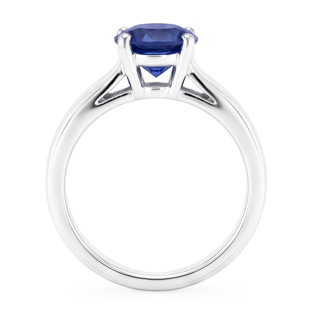 Natural Real ( Not Lab Grown )  Solitaire 3 Carat Ceylon Sapphire Ring Set 14K New