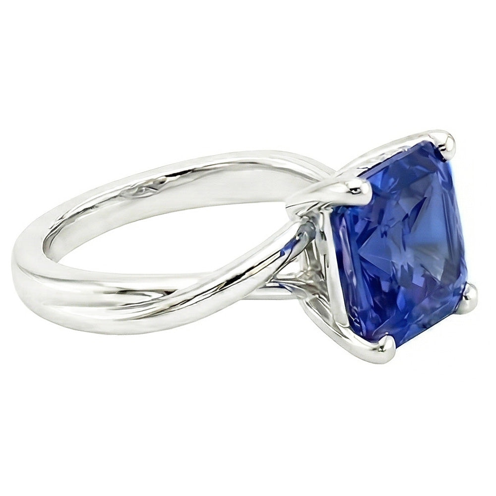 Natural Real ( Not Lab Grown )  Solitaire 3 Carat Sapphire Engagement Ring