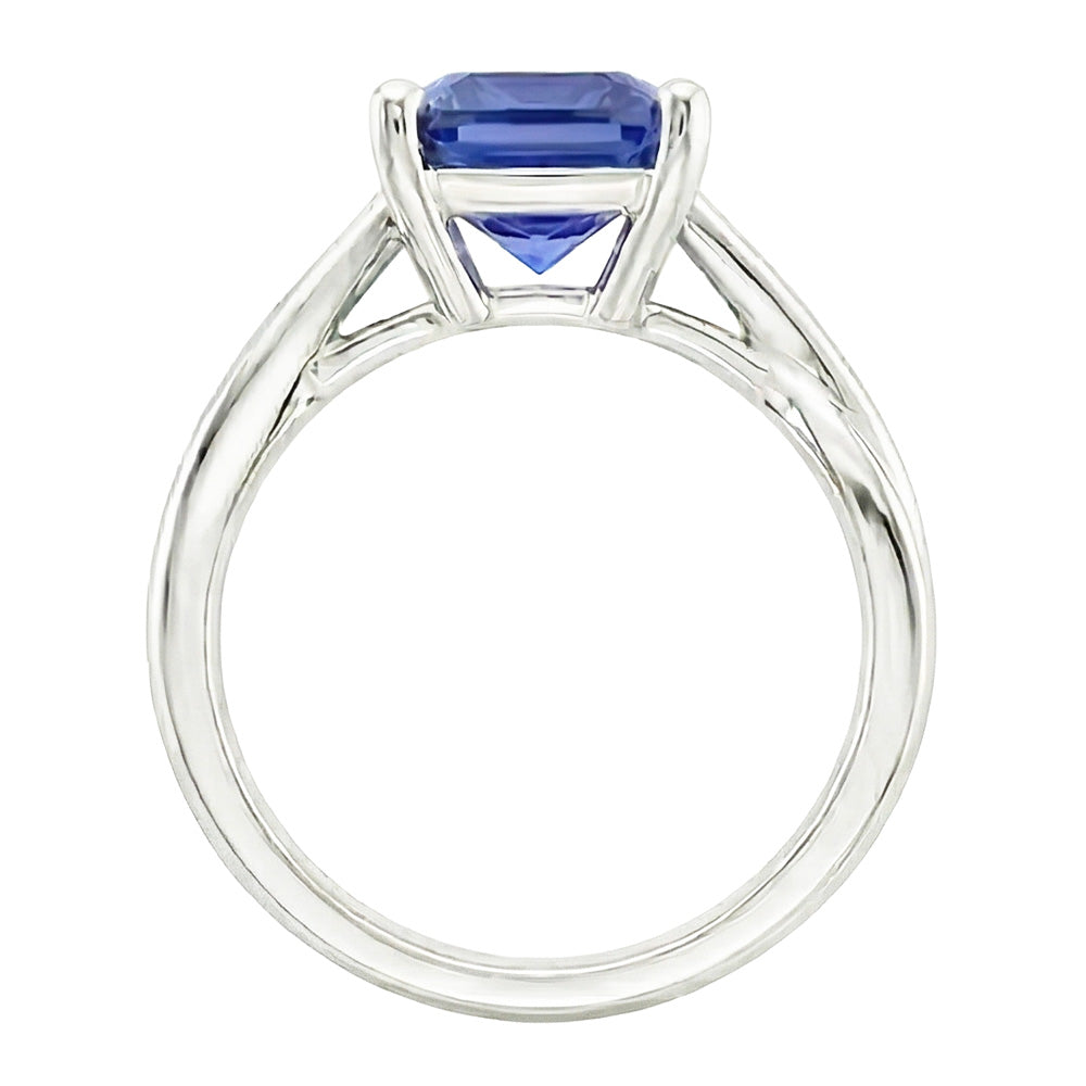 Natural Real ( Not Lab Grown )  Solitaire 3 Carat Sapphire Engagement Ring
