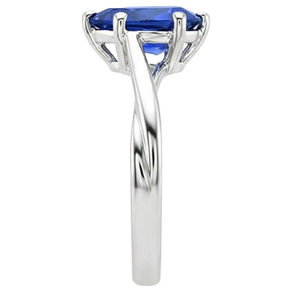 natural pear sapphire 3.50ct ring profile view