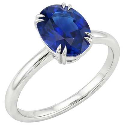 Natural Real ( Not Lab Grown )  Solitaire Anniversary Ring Prong Set Ceylon Sapphire 2.50 Carats
