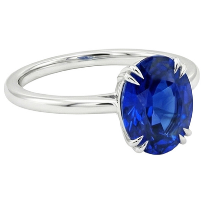Natural Real ( Not Lab Grown )  Solitaire Anniversary Ring Prong Set Ceylon Sapphire 2.50 Carats