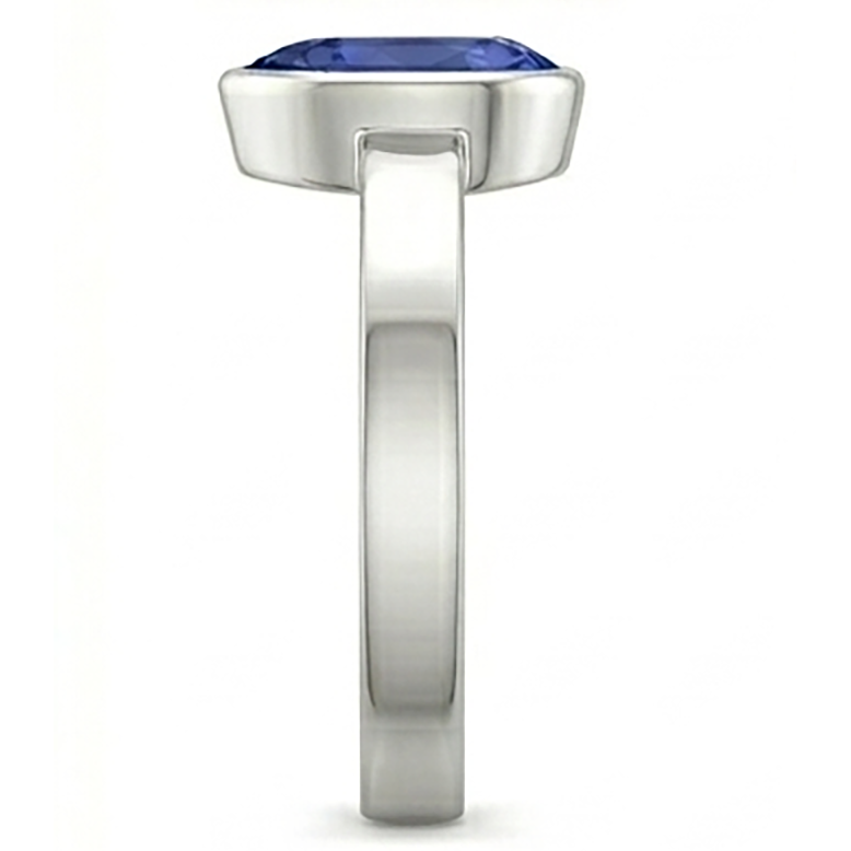 Natural Real ( Not Lab Grown )  Solitaire Bezel Set Gents Ring Pear Cut Blue Sapphire 2.50 Carats