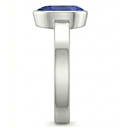 Natural Real ( Not Lab Grown )  Solitaire Bezel Set Gents Ring Pear Cut Blue Sapphire 2.50 Carats