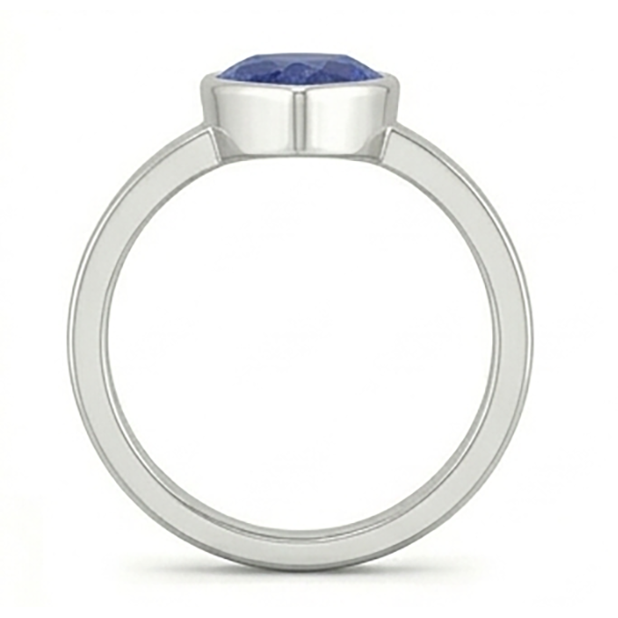 Natural Real ( Not Lab Grown )  Solitaire Bezel Set Gents Ring Pear Cut Blue Sapphire 2.50 Carats