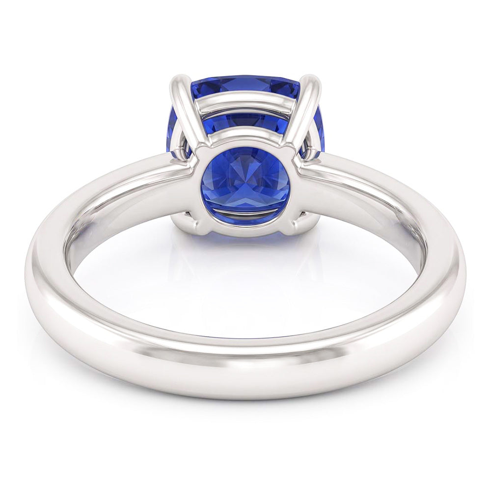 Natural Real ( Not Lab Grown )  Solitaire Blue Sapphire Engagement Ring 1.50 Carats Gold Thick Shank