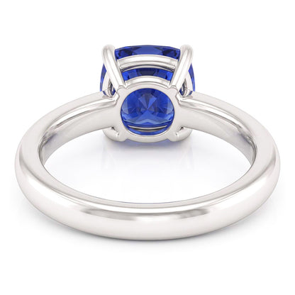 Natural Real ( Not Lab Grown )  Solitaire Blue Sapphire Engagement Ring 1.50 Carats Gold Thick Shank