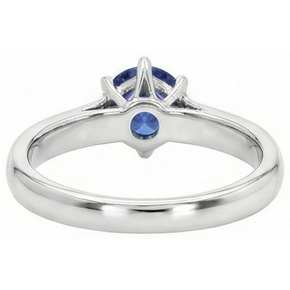 Natural Real ( Not Lab Grown )  Solitaire Blue Sapphire Gemstone Ring 2 Carats White Gold
