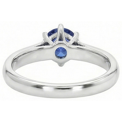 Natural Real ( Not Lab Grown )  Solitaire Blue Sapphire Gemstone Ring 2 Carats White Gold