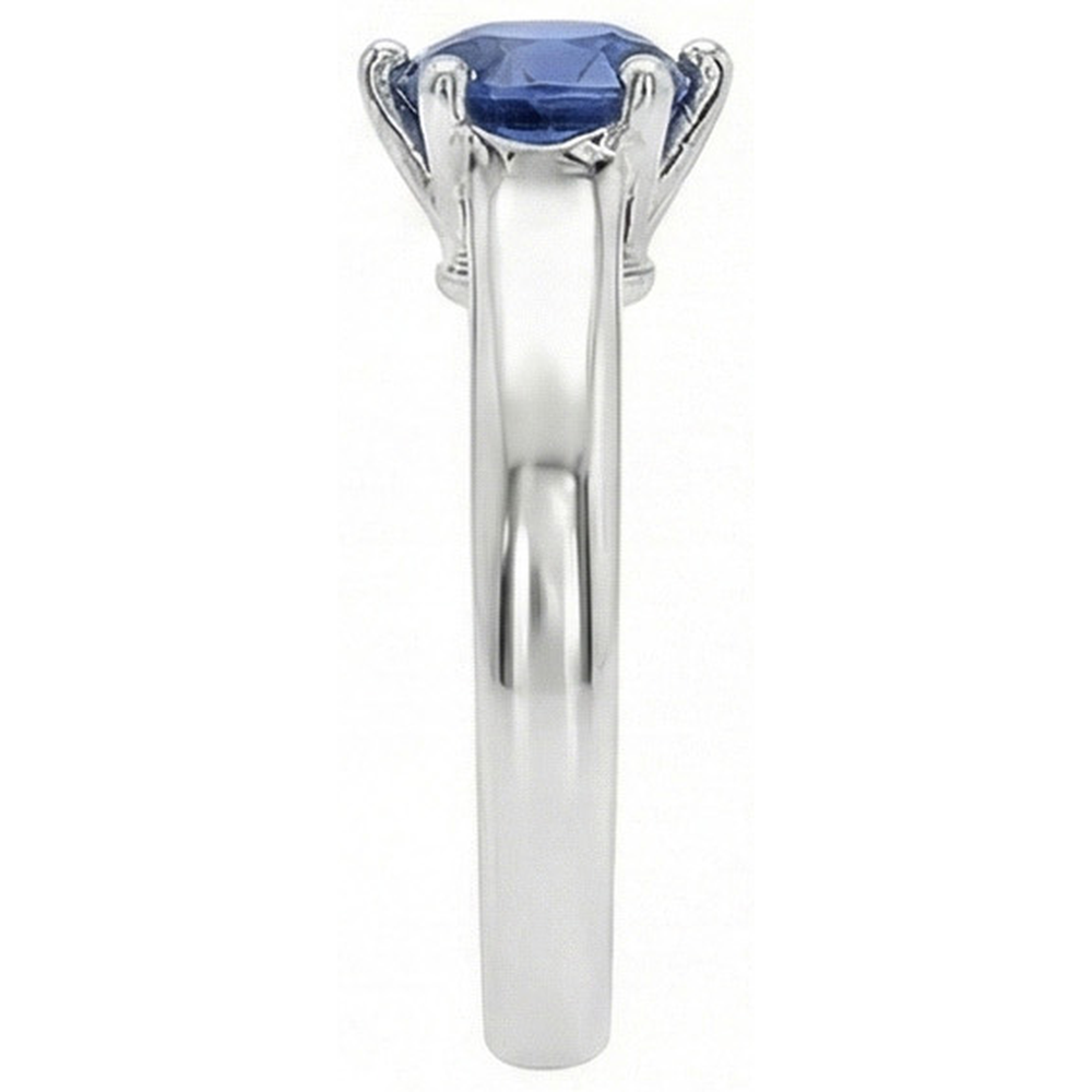 Natural Real ( Not Lab Grown )  Solitaire Blue Sapphire Gemstone Ring 2 Carats White Gold