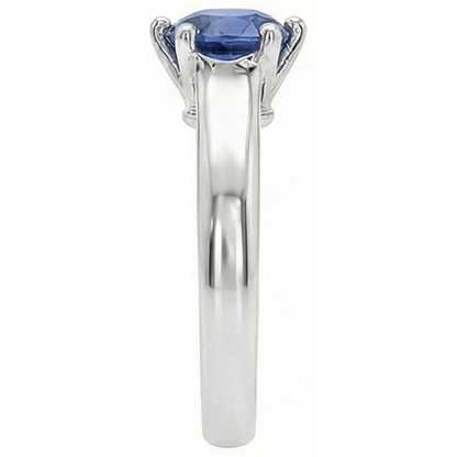 Natural Real ( Not Lab Grown )  Solitaire Blue Sapphire Gemstone Ring 2 Carats White Gold
