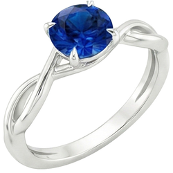 Natural Sapphire Ring 2ct - White Gold 14K