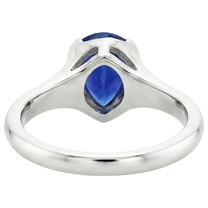 Natural Real ( Not Lab Grown )  Solitaire Ceylon Sapphire Anniversary Ring Bezel Set Pear 3 Carats