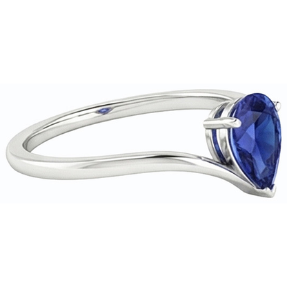 Natural Real ( Not Lab Grown )  Solitaire Ceylon Sapphire Engagement Ring 1.50 Carats Gold