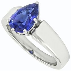 Natural Sapphire Ring 1.50ct - White Gold 14K