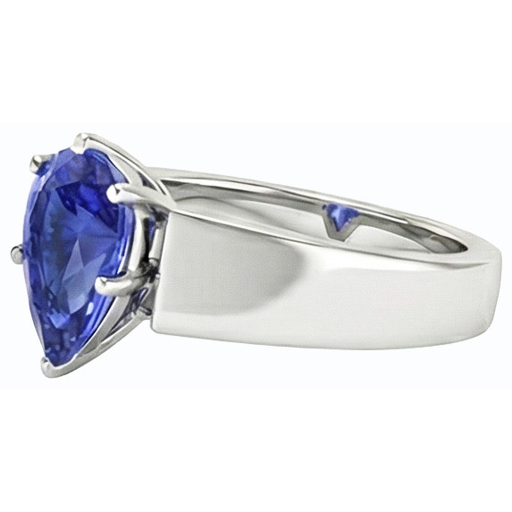 natural pear sapphire 1.50ct ring top view