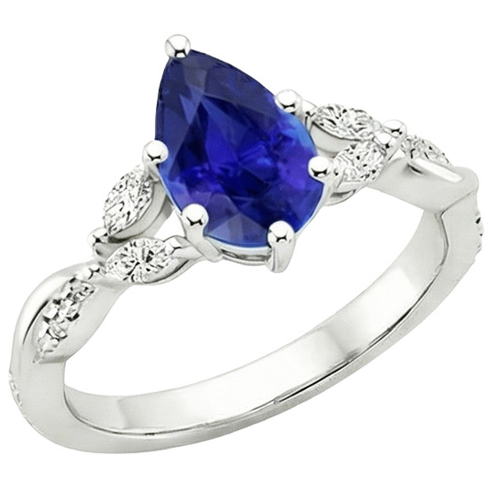Natural Real ( Not Lab Grown )  Solitaire Ceylon Sapphire Ring With Accents 4.50 Carats Split Shank