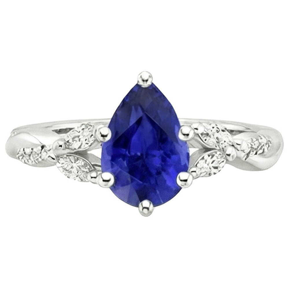 Natural Real ( Not Lab Grown )  Solitaire Ceylon Sapphire Ring With Accents 4.50 Carats Split Shank