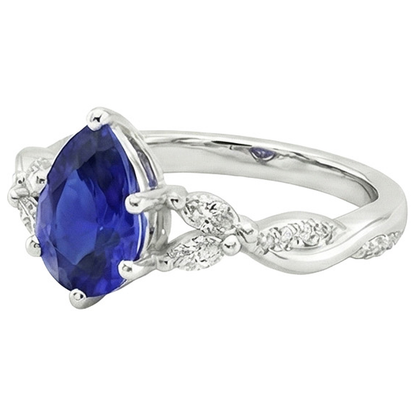 Natural Real ( Not Lab Grown )  Solitaire Ceylon Sapphire Ring With Accents 4.50 Carats Split Shank