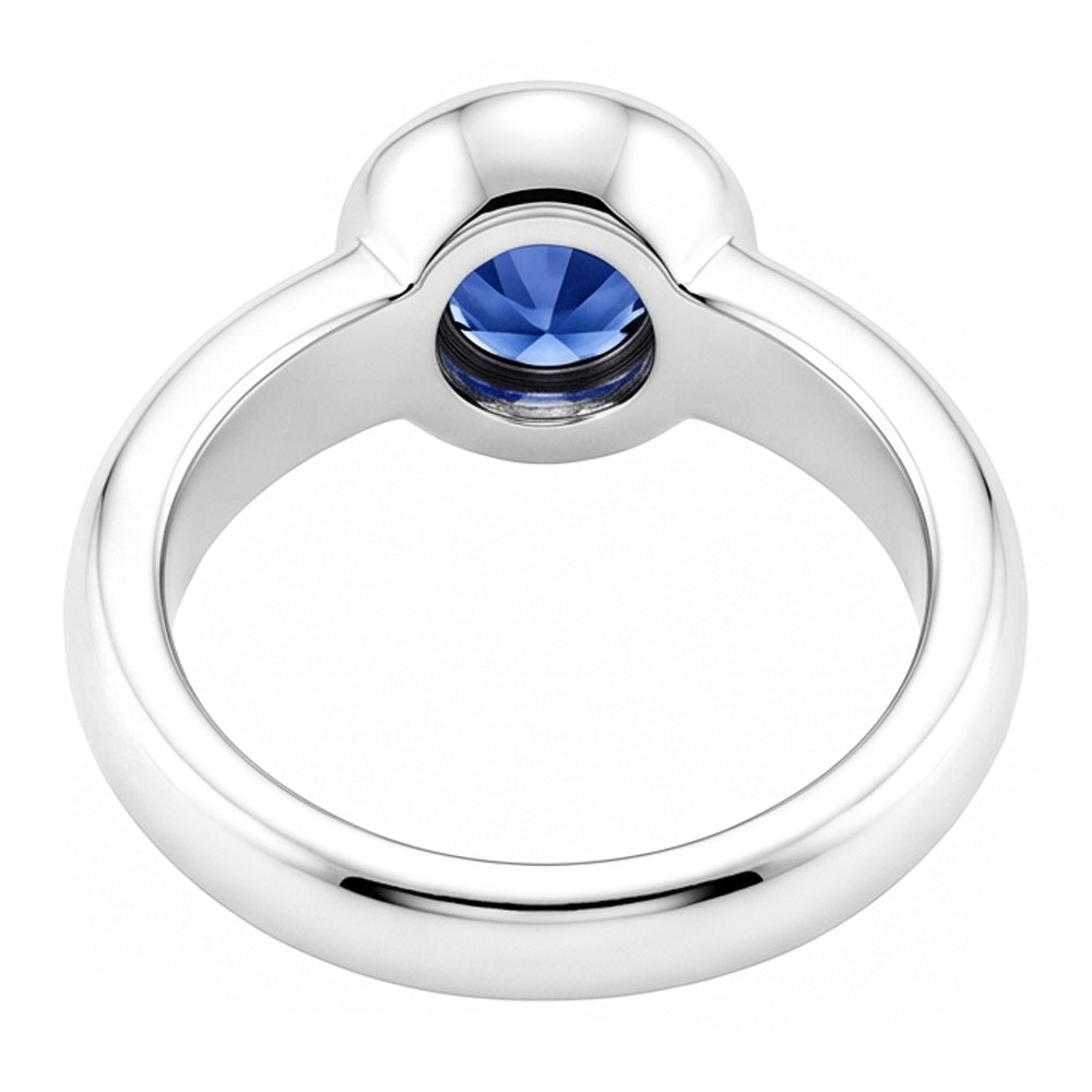 Natural Real ( Not Lab Grown )  Solitaire Ceylon Sapphire Round 1 Ct. Ring Gold Jewelry
